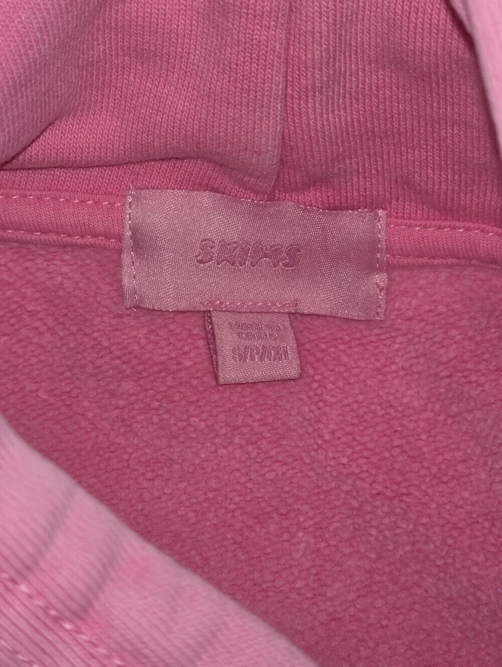 SKIMS Boyfriend Fleece Hoodie Bubble Gum Pink Rare Oversized Size S